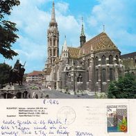 AK Budapest Matthiaskirche in Farbe von 1986