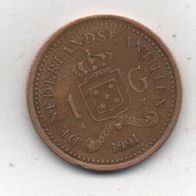 Münze Niederländisch Antillen 1 Gulden 1991