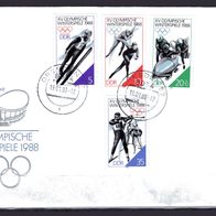 DDR 1988 Olympische Winterspiele, Calgary MiNr. 3140 - 3143 FDC gestempelt -1-