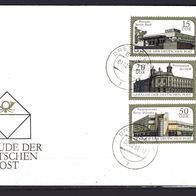 DDR 1988 Gebäude der Deutschen Post MiNr. 3145 - 3147 FDC gestempelt