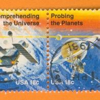 USA 1981 waagerechtes Paar Mi.1484 + 1485 gest. Erfolge der Raumfahrt