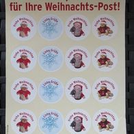 16 Weihnachts Etiketten Grußetiketten Sticker Aufkleber Weihnachtsmann Teddy Bär