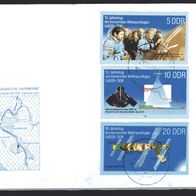 DDR 1988 10. Jahrestag gemeinsamer Weltraumflug UdSSR-DDR MiNr. 3170 - 3172 FDC -1-