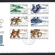DDR 1988 Olympische Sommerspiele, Seoul MiNr. 3183 - 3188 FDC gestempelt