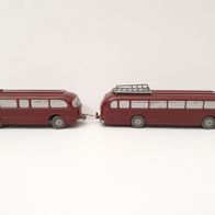 Wiking #700 + 701 Mercedes Pullman-Bus unverglast mit Anhänger