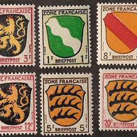 6 Briefmarken Französische Zone Deutschland