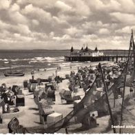 AK Ahlbeck Ostsee Strandleben s/ w - unbenutzt