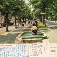 AK Bad Wildungen Brunnenallee Brunnennymphe und Bushaltestelle von 1968