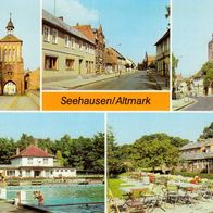 AK Seehausen Kreis Osterburg mit Schwimmbad in Farbe