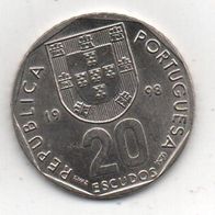 Münze Portugal 20 Escudos 1998