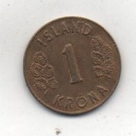 Münze Island 1 Krona 1974