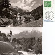 2 AK Berchtesgaden Wallfahrtskirche Maria Gern s/ w von 1956