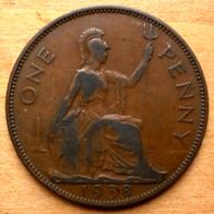 One Penny 1938 Großbritannien