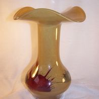 Massive, mundgeblasene und handbemalte Murano Glas Vase