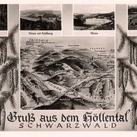 AK Höllental Schwarzwald Mehrbildkarte mit Landkarte
