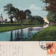 AK Am Dorfkanal in Farbe von 1918