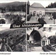 AK Bad Wildungen s/ w 4-Bildkarte von 1957