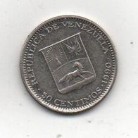 Münze Venezuela 50 Centimos 1990.