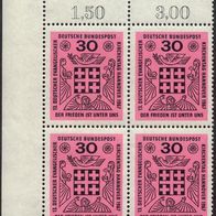 4x Briefmarken Kirchentag 1967 Block postfrisch Eckrandstück