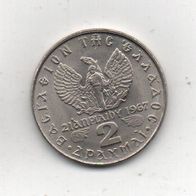 Münze Griechenland 2 Drachmen 1967.