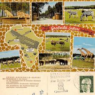 AK Stukenbrock Tierpark Grosswild Großwild Safari Löwe Zebra Giraffe von 1972 farbig