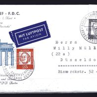 Berlin 1961 Freimarken: Bedeutende Deutsche MiNr. 205 + 206 FDC gelaufen