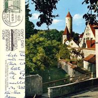 AK Dinkelsbühl Grüner Turm und Wallgraben von 1970 in Farbe