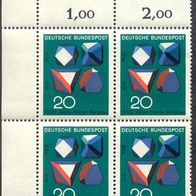 4x Briefmarke 1000 Jahre Harzer Bergbau 1968 Block postfrisch Eckrandstück