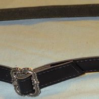 GK Gürtel Damengürtel Gr38 Textilleder schwarz olivgrün kaum benuzuz sehr Accessoire