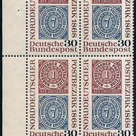 4x Briefmarke Norddeutscher Postbezirk von 1968 4er Block postfrisch Eckrandstück