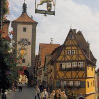 AK Rothenburg ob der Tauber Plönlein in Farbe - unbenutzt