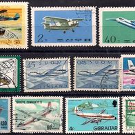 Briefmarken Flugzeuge alle Welt Lot Konvolut (5)