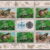 Lot Briefmarken Block aus Korea Motiv : 8 x Frösche