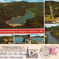 AK Schwarzenbach Talsperre bei Forbach von 1979 in Farbe