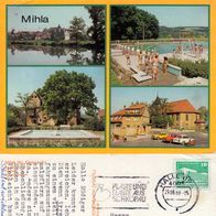 AK Mihla Kreis Eisenach Mehrbildkarte mit Schwimmbad in Farbe von 1988