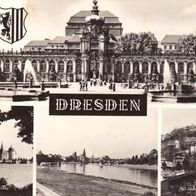 AK Dresden 4-Bildkarte s/ w