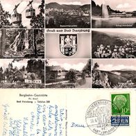 AK Bad Harzburg Mehrbildkarte von der Bergbahn Gaststätte s/ w 50er Jahre