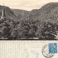 AK Thale DDR Harz Hexentanzplatz Eingang ins Bodetal Roßtrappe von 1957 s/ w