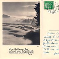 AK Winterlandschaft mit Gedicht s/ w von 1958