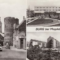 AK Burg bei Magdeburg Mehrbildkarte s/ w