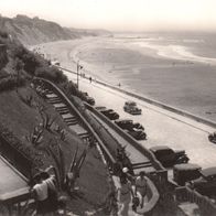 AK Biarritz - Strand mit Autos s/ w - unbenutzt