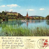 AK Plön am See Blick auf Schloß und Kirche von 1977 in Farbe