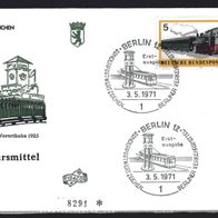 Berlin 1971 Berliner Verkehrsmittel (I): Schienenfahrzeuge MiNr. 379 gestempelt