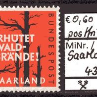 Saarland 1958 Waldbrandverhütung MiNr. 283 postfrisch