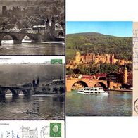 3 AK Heidelberg Brücken 2x von 1959 und 70er Jahre
