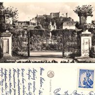 AK Salzburg Mirabellgarten mit Festung von 1955 s/ w