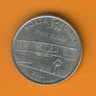 USA 25 Cents Quarter 2001 D. North Carolina