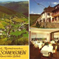 AK Erkensruhr Eifel Hotel Restaurant " Zum Sonnenschein " innen und außen in Farbe