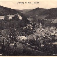 AK Stolberg Harz mit Schloß s/ w - unbenutzt