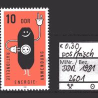DDR 1981 Rationelle Energieanwendung MiNr. 2601 postfrisch